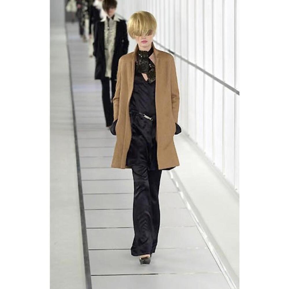 NWT Vintage FR-34/36 Fall 2000 Chanel 00A Pants Silk Black Trousers Small 2 CC